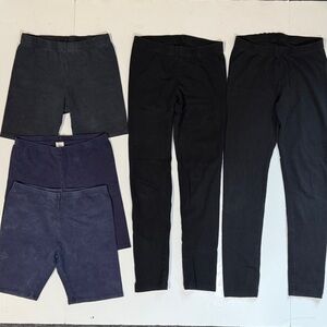 Bundle - 3 pair shorts navy and black leggings for uniform Size 7/8